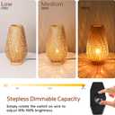 Boho Bamboo Table Lamp, Dimmable Rustic Farmhouse Hand Wicker Desk Lamp Bedside Lamps Night Light Decorations for Bedroom, Living Room, Home Office, Nursery, Reading Nook (Bulb Included)