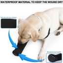 Dog Recovery Socks - Waterproof Paw Protectors with Non-Slip Sole | Post-Surgery Boots for Wound Protection | Anti-Licking Sleeves for Dogs (Black, Large, Left)