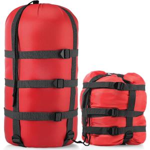 Compression Sack for Sleeping Bag Store Ultralight Sleeping Bag Compression Stuff Sack 15l 25l Space Saving Gear for Travel Camping Hiking Outdoor (45l, Red)