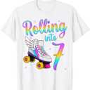 Rolling Into 7 Years. Lets Roll I'm Turning 7 Roller Skates T-Shirt, S