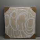 GeekMacro Square Hand-Painted Oil Painting Textured Wall Art - 24x24 Inch Nature Circles White Cream Modern Canvas Artwork for Living Room Bedroom Office Decor