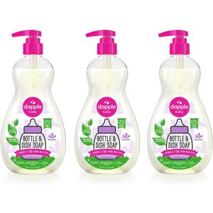 Dapple Baby Bottle Soap, Hypoallergenic Dish Soap for Baby Bottles, Powered by Plants, Lavender, 16.9 Fl Oz (Pack of 3)
