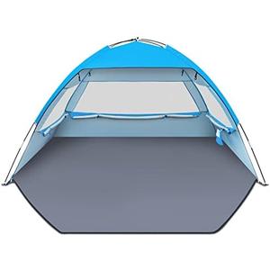 Gorich Beach Tent Sun Shelter for 3/4-5/6-7/8-10 Person with UPF 50＋ UV Protection, Lightweight & Easy Setup Beach Shade Canopy, Portable Beach Shade Tent Beach Cabana