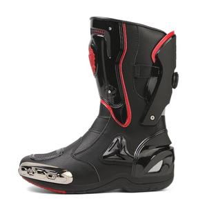 Zeozoom Motorcycle Riding Boots Motorcycle Leather Boots for Women and Men Protection Anti Slip Racing Sports (Black, Adult, Men, 6, Numeric, US Footwear Size System, Medium)