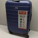 Wrangler Smart Spinner Hardside Luggage, 22-Inch Carry-On, Navy Blue, Carry-On Only