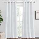 NICETOWN Bedroom Blackout Curtains Panels, 1 Pair, 55 inches by 92 Inch, Greyish White, Triple Weave Energy Saving Thermal Insulated Solid Grommet Blackout Draperies for Patio