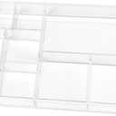 ZEXALOR 8-Section Clear Drawer Organizer, Large Acrylic Drawer Divider Tray for Desk,Bathroom,Office Makeup,Junk, Plastic Drawers Organizer 13.7" x 8.7" x 2" (8-Section)