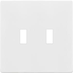 ENERLITES Screwless Double Toggle Switch Wall Plate, Child Safe Dual Light Switch Cover, Standard Size 2-Gang 4.68" x 4.73", Unbreakable Polycarbonate Thermoplastic, UL Listed, SI8812-W, Glossy, White