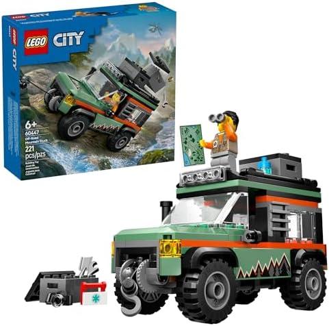 LEGO City Off-Road 4x4 Mountain Truck Toy - Building Toy Set for Kids, Boys and Girls, Ages 6+ - Fun Gift Idea for Birthdays and Holidays - with Adventurer Minifigure and Accessories - 60447