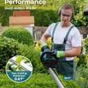 20'' Hedge Trimmer Cordless with Battery, Electric Handheld Bush Clipper with 2 Pack Rechargeable Batteries, 3000RPM 180 Rotatable Head, 2/3'' Blade Gap, Gardening Gifts for Mother's Day