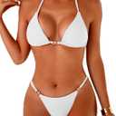 Herseas Thong Bikini Sets for Women - String Micro Bikinis Sexy 2 Piece Swimsuit Halter Triangle Brazilian Bathing Suit, 
Medium