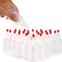 Juvale Squirt Bottle - 2 oz White with Red Caps, 24 Pack - Plastic Squeeze Bottle for Hot Sauces, Condiments & Crafts