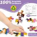 3-Pack 100 Piece Puzzles for Kids,Dogs Cats Cupcakes Puzzle for Kids Age 4-6 6-8 8-10,Unique Large Piece Animals Jigsaw Puzzle,Recycled Paper,Bright & Colorful Educational Puzzle Game,Boys Girls Gift