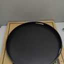 FramePro Large Round Wooden Coffee Table Trays 20" - Multi-Functional Home Decor Ottoman Serving Platter Black