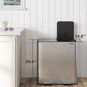 Garvee Dual Kitchen Trash Can 2x8 Gal Step Pedal Stainless Steel Silver