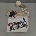 RAYNAG Baseball Cake Topper Set 16 Pieces Sports Party Decorations with Baseball Stand, Baseball Theme Cake Decor for Birthday, Baseball Lover Gift