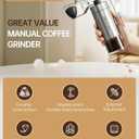 CIRCLE JOY Mini Manual Coffee Grinder with 40 External Adjustable Settings and Ceramic Conical Burr, Portable Stainless Steel Hand Coffee Grinder for Home and Travel