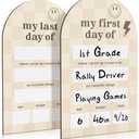 Beautiful Wooden First and Last Day of School Board Sign - Modern and Large Back to School Sign for Lasting Memories - Perfect Wooden Dry-Erase Photo Prop for Kindergarten