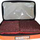 Cornhole Bag Case ORANGE small Patch Pouch carrier insert heavy duty double zipper vinyl top COMPATIBLE with Zuca carts and backpacks hold 4 bean bags