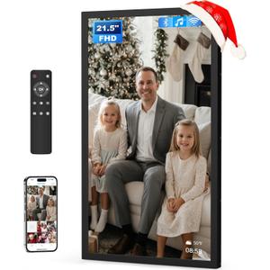 21.5 Inch Touchscreen Large Digital Picture Frame with FHD IPS Screen, 32GB WiFi Digital Photo Frame,Remote Control, Wall-Mountable, Share Photo/Video via Apps, Email, USB/Mirco SD, Black