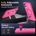 SPIDERCASE Magnetic for Samsung Galaxy S25 Edge Case, [3 Stand Ways][ Military Grade Drop Protection] with Invisible Stand Shockproof Slim Case for S25 Edge 5G,Rose Red