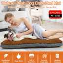 POCBLUE Deluxe Washable XXL Dog Bed for Large Dogs Dog Crate Mat 47 Inch Comfy Fluffy Kennel Pad Anti-Slip for Dogs Up to 110 lbs, 47" x 29", Brown