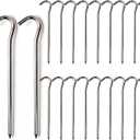 Metal Tent Stakes Heavy Duty 7 Inch Camping Tarp Stakes for Outdoor 20 Pack Garden Edging Fence Hook Metal Ground Stakes for Camping Shelters Tarp Tent Spikes for Canopies Aluminum Tent Stakes