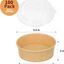 100 Pack 20 oz Disposable Bowls with Lids, Kraft Paper Salad Bowls with Lids, Paper Soup Bowls Food Container for Cold/Hot Food or Takeout