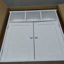 TaoHFE White Bathroom Wall Cabinet with 2 Door Adjustable Shelves,Over The Toilet Storage White Wall Mounted Medicine Cabinets for Bathroom Laundry Room Kitchen
