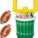 Zhanmai 3 Pcs Large Football Inflatable Cooler Football Drink Cooler Inflatable Serving Bar Food Container Inflatable Drink Holder Pool for Party Supplies Decorations (Vivid Football)
