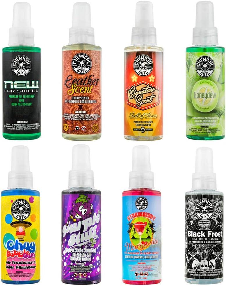 Chemical Guys AIR_304_04 The Scent-Sational Sample Kit, Great for Cars, Trucks, SUVs, RVs, Home, Office & More (4 fl oz) (8 Items)