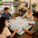 Garden Elephant Green Mahjong Mat for Table with Bag, 31.5 x 31.5 inches