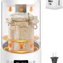 Sourdough Starter Warmer Home Incubator - Upgraded Sour Dough Warmer Box with Double Heating Plates and Warming Dome, 70-120F Precise 1F Thermostat, 24H Timer Fermentation Sourdough Heater Mat Tool