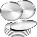 Paoli 18/8 Stainless Steel Dinner Plate for Main Dishes, Grilled Meat, Dessert, Salad, and Fruit - 9 Inches (23 cm) Large Capacity (8pc, 9in)