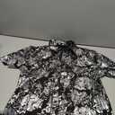 ZEROYAA Men's Luxury Paisley Shiny Stylish Slim Fit Short Sleeve Button Up Dress Shirt ZLCL23 Black Silver X-Large