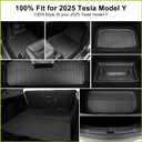 Floor Mats for 2025 2026 Tesla Model Y Juniper, 8PCS All Weather Full Set Cargo Liners Accessories, 3D TPE Odorless Floor Mat Trunk Frunk Rear Mats for 5-Seater(Not Fit 7Seat and Standard)