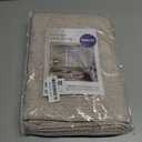 MIULEE Linen Texture Curtains Soild 100% Blackout Thermal Insulated Natural Beige Curtains Grommet Room Darkening Drapes for Living Room Bedroom Nursery 42 x 63 (2 Panels)