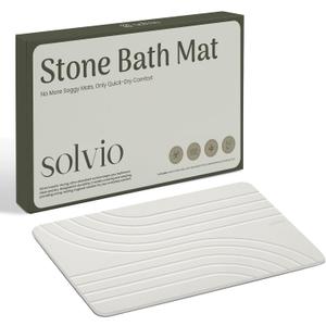 Quick Dry Shower Stone Bath Mat, Super Absorbent & Non-Slip 24 x 16 Inch Diatomaceous Earth Mat, Durable & Easy to Clean Diatomite Bath Mat for Bathroom Floor/Kitchen (Sandstone), 23.5" x 15.5"