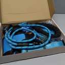 No Pull Dog Harness, Collar & Leash Set with Retractable Dog Seat Belt, Collapsible Dog Bowls and Poop Bag Dispenser - Ideal for Training, Walking, Hiking - Fits Small to Large Dogs(Blue-M)