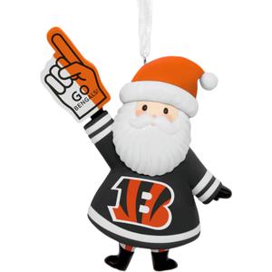 Hallmark NFL Cincinnati Bengals Santa Fan Christmas Ornament, Gifts for Sports Fans