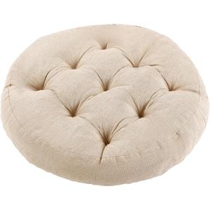 Meditation Floor Pillow, Round Floor Cushions for Adults, Button Tufted Seat Cushions for Yoga Tatami Living Room, Beige, 22 x 22 x 4 in (Set of 1)