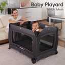 Pamo Babe Pack and Play with Bassinet Baby Playpen Foldable Playard with Changing Table Portable 4 in 1 Baby Playard
