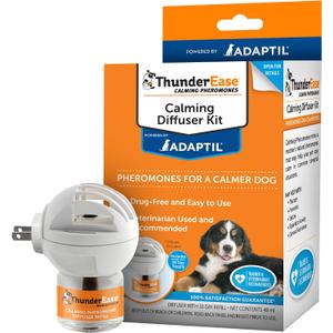 ThunderEase Dog Calming Pheromone Diffuser Kit | Powered by ADAPTIL | Vet Recommended to Relieve Separation Anxiety, Stress Barking & Chewing, and Fear of Fireworks & Thunderstorms (30 Day Supply)