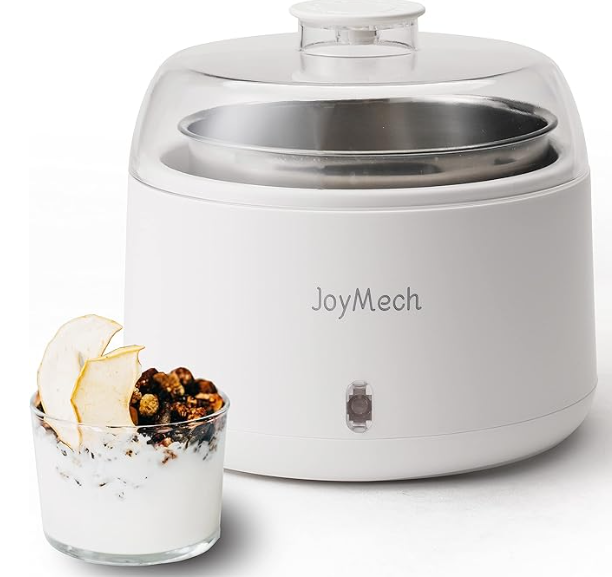 JoyMech Yogurt Maker, Compact Greek Yogurt Maker Machine with Constant Temperature Control, Stainless Steel Container, 1 Quart for Home Organic Yogurt