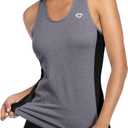 Santic Women's Workout Tank Tops Racerback Sleeveless Athletic Cycling Jerseys with Pockets Biking Running (Gray) XS-S