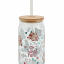Holiday Home Christmas Soda Can Glass Sipper 15.2 Oz