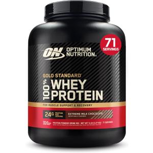 Optimum Nutrition Gold Standard 100% Whey Protein Powder, Extreme Milk Chocolate, 5 Pound (Packaging May Vary) (EXP 09/09/28)