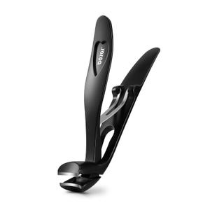 BEZOX Angled Head Toe Nail Clippers for Seniors for Thick Nails - Ergonomic Toenails Clipper for Thick Toenails, Premium Finger Nails Clipper for Adult with Catcher - Black (Small)