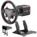 PXN VD6 Bundle: PC Steering Wheel and Pedals  6 Nm Direct Drive Servo Motor Base, W AS Racing Wheel, Hall Effect 2-Pedal Set, and Z9 Table Clamp  Professional Sim Racing Setup for Windows PC (711)