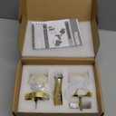 Passage Interior Door Knobs, Gold/Brass Door Knob for Hall and Kitchen, No-Locking Vintage Round Design Door Handle, Zinc Alloy 1 Pack